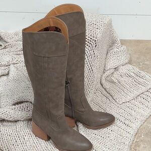 Kork-Ease Brown Over the Knee Boots Sleek Design